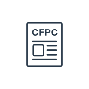 Stylised icon of a news sheet that reads 'CFPC' at the head.